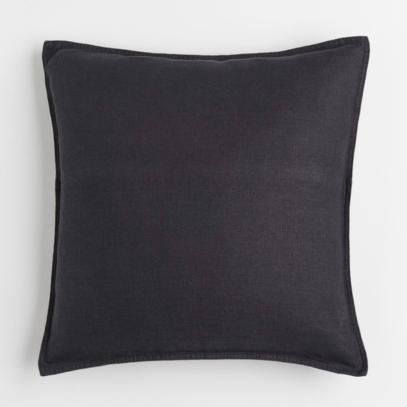 H&M 20 x 20 Charcoal Washed Linen Cushions + Covers - Picture 1 of 8